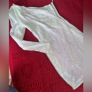 Lulus white sequin dress, size medium. Brand new with Tags.